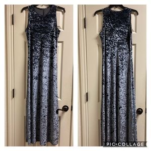 Vintage 90s crushed velvet sleeveless maxi dress